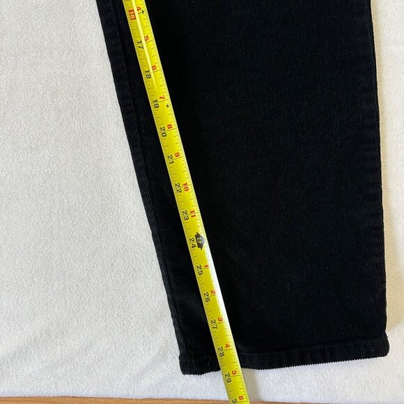LL Bean Womens High Waisted Corduroy Straight Leg Vtg 90s Pants Size 12 Black - Picture 6 of 12